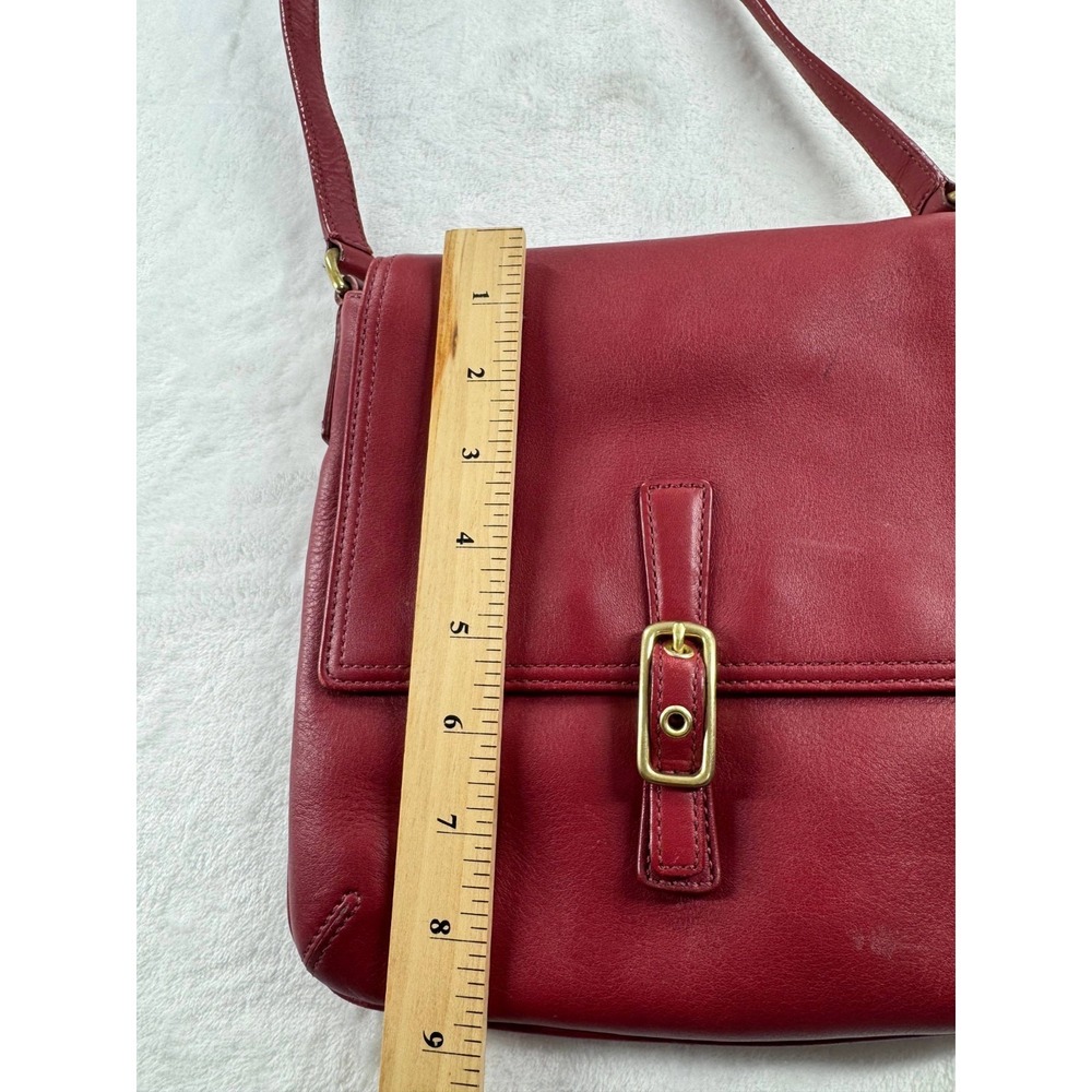 Coach Legacy 9592 Flap Crossbody Bag Women's Red Leather Messenger Handbag - Picture 5 of 16